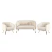 Design fotel, bézs Velvet szövet/gold króm-arany, BAGY
