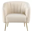 Design fotel, bézs Velvet szövet/gold króm-arany, BAGY