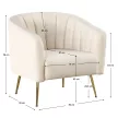 Design fotel, bézs Velvet szövet/gold króm-arany, BAGY