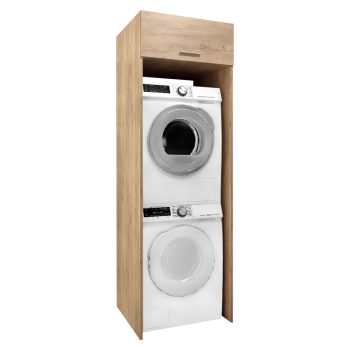   Szekrény mosógép és szárítógép fölé, artisan tölgy, JERGI