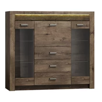 Vitrines komód, kőris sötét, INFINITY 08