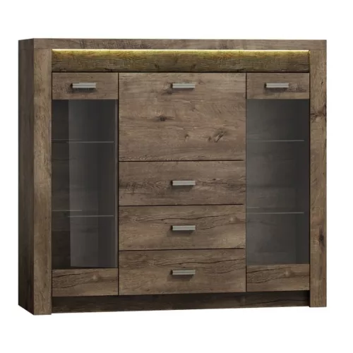 Vitrines komód, kőris sötét, INFINITY 08