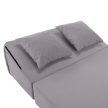 Összecsukható matrac/fotel, 2v1, világosszürke, PELOS
