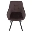 Design fotel, szürkésbarna Velvet/fekete, PETIN