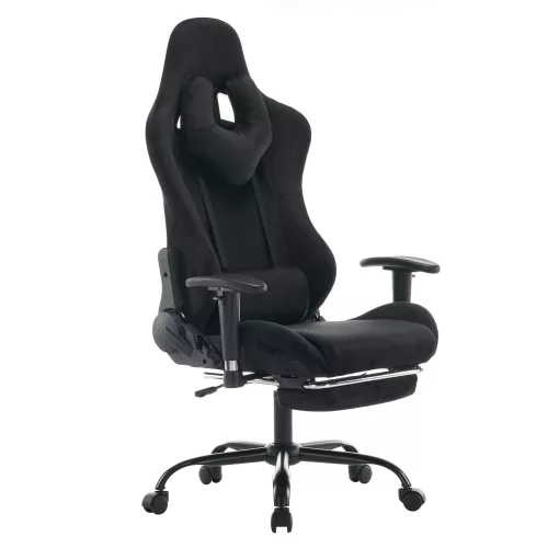 Irodai/gamer szék, fekete Velvet szövet, SALOP