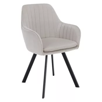 Design fotel, bézses szürke Velvet szövet, AURIL