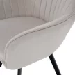 Design fotel, bézses szürke Velvet szövet, AURIL