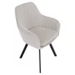Design fotel, bézses szürke Velvet szövet, AURIL