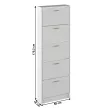 Cipősszekrény, 5 soros, fehér, MOBI 15