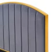 Ágy ráccsal, 180x200, sötétszürke Velvet szövet/gold arany króm, GEORGIA