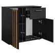 Komód, 2D1S, fekete/artisan tölgy, TOLIS TYP 4