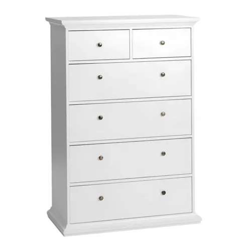 Komód, DTD fóliázott/MDF festett, fehér, PARIS 76718