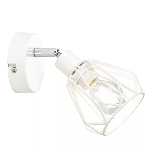 Fali lámpa, fehér/fém, OKIRA TYP 2