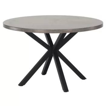 Étkezőasztal, beton/fekete, átmérő 120 cm, MEDOR