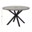 Étkezőasztal, beton/fekete, átmérő 120 cm, MEDOR