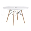 Étkezőasztal, fehér/matt/bükk, átmérő 120 cm, DEMIN NEW