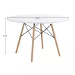 Étkezőasztal, fehér/matt/bükk, átmérő 120 cm, DEMIN NEW