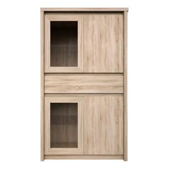   Vitrines szekrény, DTD laminált, tölgy sonoma, NORTY TYP 7