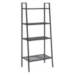 4 polcos fém polcállvány, fekete, ALDEA