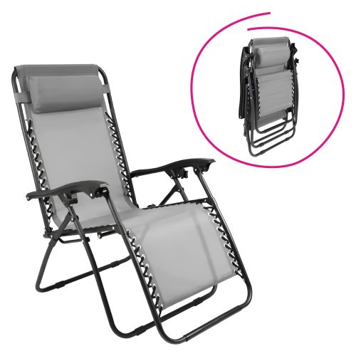 Kerti állítható szék, világosszürke, GERALD NEW