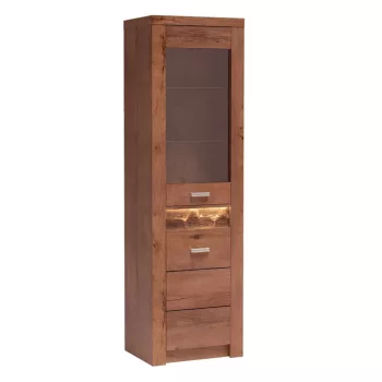 Vitrines szekrény, világos kőris, INFINITY I-04