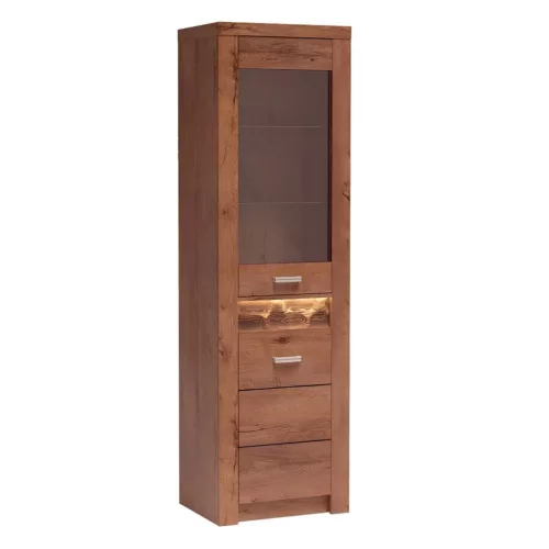 Vitrines szekrény, világos kőris, INFINITY I-04