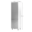 Szekrény a beépíthető hűtőhöz Aurora D60ZL, fehér, szürke