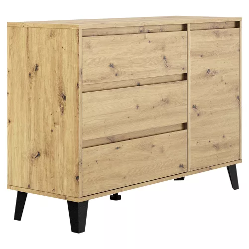 Komód, artisan tölgy, BOGAN NEW 1D3S