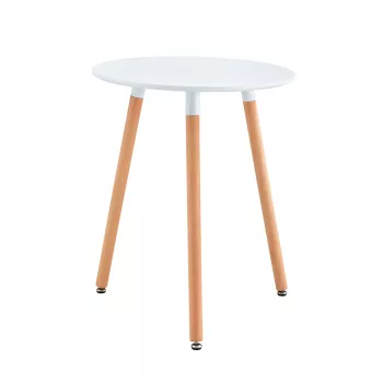   Étkezőasztal, fehér/bükk, átmérő 60 cm, ELCAN NEW TYP 1