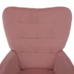 Fotel lábtartóval, rózsaszín Velvet szövet/tölgy, HABEN