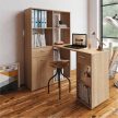 PC asztal könyvespolccal, tölgy sonoma, MINESON