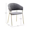 Design étkezőszék, szürkésbarna Velvet szövet/gold króm arany, DASMIN TYP 1