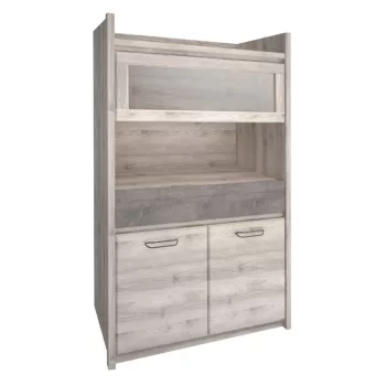 Alacsony vitrin 2D1W1S, nairobi gesztenye/onix, JESI NEW