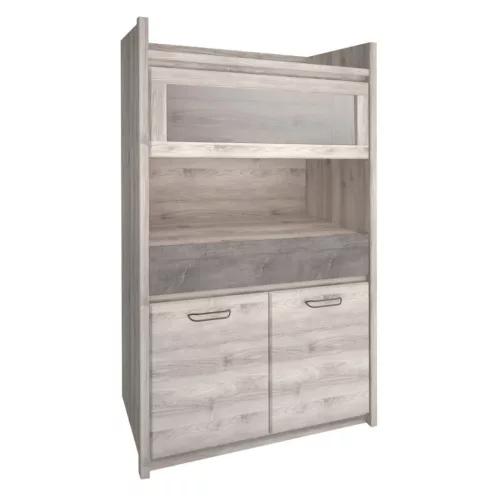 Alacsony vitrin 2D1W1S, nairobi gesztenye/onix, JESI NEW