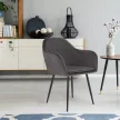 Dizájnos fotel, szürke Velvet anyag, ZIRKON