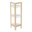 Sarokpolc, fehér/természetes bambusz, FONG
