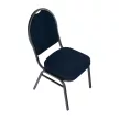 Szék, rakásolható, kék anyag/szürke váz, JEFF 3 NEW