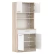 Négyajtós szekrény, sonoma tölgy/fehér, DOMIS NEW