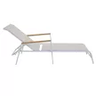 Kerti nyugágy, fehér acél/tölgy, BONTO