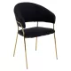 Design étkezőszék, fekete Velvet szövet/gold króm arany, DASMIN TYP 1