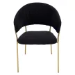 Design étkezőszék, fekete Velvet szövet/gold króm arany, DASMIN TYP 1