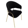 Design étkezőszék, fekete Velvet szövet/gold króm arany, DASMIN TYP 1