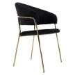 Design étkezőszék, fekete Velvet szövet/gold króm arany, DASMIN TYP 1