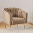 Design fotel, barna Velvet szövet/gold króm-arany, BAGY