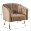 Design fotel, barna Velvet szövet/gold króm-arany, BAGY