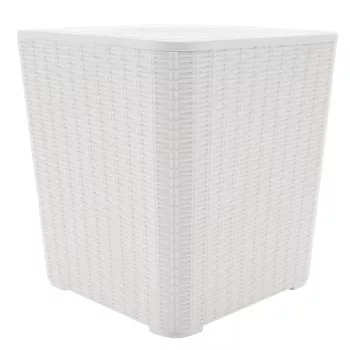 Kerti tároló doboz/kisasztal, fehér, UGUR