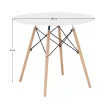 Étkezőasztal,  fehér/bükk, átmérő 80 cm, GAMIN 2 NEW 80
