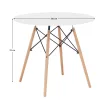 Étkezőasztal,  fehér/bükk, átmérő 80 cm, GAMIN 2 NEW 80