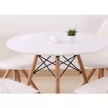Étkezőasztal,  fehér/bükk, átmérő 80 cm, GAMIN 2 NEW 80