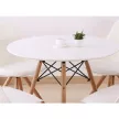 Étkezőasztal,  fehér/bükk, átmérő 80 cm, GAMIN 2 NEW 80